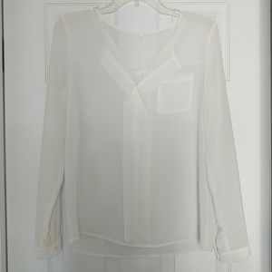 Long sleeve sheer blouse